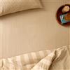 furn. The Ultimate Stripe Lenzuolo Con Angoli - Lenzuolo In Polcotone A Righe Sottili Tonali (Latte Caramello - Super King - 180x200x32cm)
