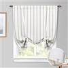 DriftAway Tenda oscurante in misto lino per cucina, con stampa a righe verticali, tende in lino per camera da letto, tasca regolabile per asta per palloncini, 114 x 160 cm, grigio
