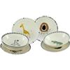 CreaTable, 24863 Serie Safari Colorato Set di 8 Stoviglie per 4 Persone, Set di Piatti in Gres, Lavastoviglie e Microonde, Produzione di Qualità