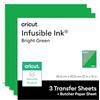 Cricut Infusible Ink - Fogli trasferibili + carta da macellaio, verde brillante, per trasferimenti termici lisci, 30,5 x 30,5 cm, compatibile con Cricut Heat Press, confezione da 3 fogli di
