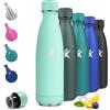 JAPORIA Borraccia Termica, 500ml, Termos senza Perdite, Bottiglia Acqua in Acciaio Inox, Sottovuoto a Doppia Parete, Borraccia Bambini per Sportiva, Scuola, Palestra, Viaggi - Blu Verde