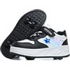 Mateju Scarpe con Rotelle per Bambini, Scarpe da Skateboard Sportive all'aperto 2 in 1 con 4 Ruote Rimovibili, Scarpe da Ginnastica Stella Lucide Pattini Unisex Sneakers Moda
