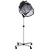 HOMCOM Casco Asciugacapelli 1180W ad Altezza Regolabile, Casco per Capelli con Timer 60 Minuti e Ruote Girevoli, in PP, PC e Acciaio, 65x65x115-165 cm, Nero