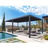 PURPLE LEAF Pergola Bioclimatica 7,39 x 3,68 m Pergolato da Giardino Lame Orientabili Area 27,19 m² Gazebo Pergola Alluminio per Patio Terrazza Esterno, Grigio
