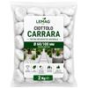 Lemag srl Ciottolo Carrara Bianco Ø 60/100 mm in Big Bag da 2 kg Pietra Decorativa Naturale per Giardino Aiuole Vasi Interno Esterno