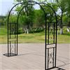 Wetsfgdg Traliccio per Rampicanti Arco Fiorito in Acciaio per Giardino Resistente alla Ruggine per Rose, Glicine e Piante Rampicanti-L180xW40xH230cm-Nero-A