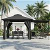 TRIUMPHKEY Gazebo 3 x 3 m, espandibile fino a 3 x 4,8 m, gazebo da giardino con doppio tetto e 3 parti laterali, tenda da sole regolabile protezione solare pergolati da giardino tenda da giardino per