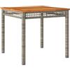 vidaXL Tavolo da Giardino Grigio 80x80x75 cm Polyrattan e Legno Acacia