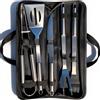 PTAPIPI Accessori per grill, utensili per barbecue in acciaio inox, set di 5 strumenti per barbecue con coltello in acciaio inossidabile, spatola, pinze, forchetta, pennello in silicone (5 pezzi)