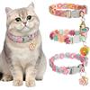 KASESSS 3 Pezzi Collare Gatto, Ricamo Floreale Collarino Gatto, Regolabile Collare per Gatti, Multicolore Collares Gattos con Campana e Ciondolo per Eventi Festivi e Foto per Gattini e Cuccioli