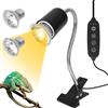 LURICO Lampada Riscaldante per Tartarughe, Morsetto Girevole a 360°Lampadas UVB per Rettili e Anfibio con 50W Lampadine Lampada Riscaldante Rettile con Interruttore Timer Regolabile per Lucertola, Serpente
