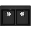 Franke Lavello da Incasso Fragranite 2 Vasche 76 x 51 cm con Banco Miscelatore Maris Nero Franke MRG 620-35-35 TL114.0661.675