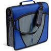 Case it Case-it D-146 - Raccoglitore con cerniera e zip, anelli a O da 7,6 cm, con linguette a 5 colori, tasche multiple, capacità 600 fogli, viene fornito con tracolla, colore: blu