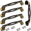 Aerzetix - C64402 - Set di 5 maniglie per mobili interasse 96mm - porte armadio cassetto decorazione arredamento cucina soggiorno assemblaggio cassettiera rustico - metallo - colore oro invecchiato