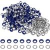QUARKZMAN 200 Set Kit Occhielli in Metallo 6mm 1/4 Occhiello per Teloni Piccolo con Foro Rondelle per Scrapbooking Scarpe Abbigliamento Pelle Tela, Blu Scuro