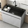 TAITUTE Lavello da Cucina in Acciaio Inossidabile Nero, Vasca Singola con Scolapiatti, 68-80 cm, Finitura Opaca, Rettangolare, Moderno Minimalista (Bianco, 68cmx45cmx85cm)