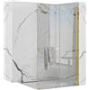 Rea - Parete Doccia Cortis Gold 120 - Walk In Vetro Temperato Di Sicurezza Trasparente 6 mm (Oro)