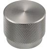 Gedotec Pomello rotondo per mobili, in acciaio inox, per mobili, moderno, graf grande, colore argento opaco, per cassetti e armadi, 1 pezzo, pomello per mobili Ø 38 mm, con viti