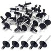 BESTYCHAO 50 pezzi rivetti ciechi in alluminio con flangia grande 4,8 mm x 12 mm, confezione da 50 (Nero)