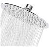 Xixitaihao Soffione Doccia a Pioggia in Acciaio Inox, 20 CM, 8 Pollici Docce Fisso Rotondo, Acciaio, Cromo, ugello anti-otturazione