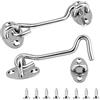 SZWLJ 2 chiusure a gancio e occhiello, 10,2 cm, in acciaio inox, colore argento
