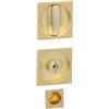 Brackle Kit Serratura per Porte Scorrevoli - Cromo Satinato e Oro, Quadrato e Tondo, Alta Qualità e Design Moderno (Ottone Lucido, Quadrato)