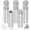Luomorgo 8 viti distanziali in acciaio inox da 3/4 x 8 cm, per cartelli da parete, montaggio hardware pubblicitario, chiodo per appendere cornici in acrilico, argento