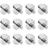 QUARKZMAN Vetro Mensola Staffa Picchetti 12pz Lega Zinco Regolabile Vetro Morsetti con Pin Parete Fissaggio Mensola Supporti Supporti per 4-8mm Temprato Vetro