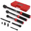 MIXPOWER Set di 9 chiavi dinamometriche, 1/4 Dr. 3-25 Nm, 3/8 Dr. 5-60 Nm, 1/2 Dr. 20-230 Nm, con adattatore e barra di estensione, CR-V