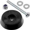 AERZETIX - Kit di 12 piedini per mobili rotondi Ø25x6mm in plastica nera + 12 viti metalli M3x20mm + 12 dadi di bloccaggio M3 + 24 rondelle per bullone M3 | per arredamento
