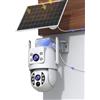 JOOAN Telecamera di sorveglianza 2Kx2 HD, per esterni, a energia solare, doppia telecamera di sorveglianza PTZ a 360°, batteria esterna, 2,4 GHz, Wi-Fi con sensore di movimento PIR, visione notturna a