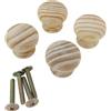 Merriway Bulk Hardware BH01264 Pomello in Legno di Pino per Ante di Armadi e Credenze, 30 mm, Set di 4 Pezzi