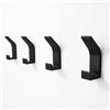 LINKWAY Set di 4 Ganci Adesivi Bagno Nero Opaco, Appendi Accappatoio Senza Forare, Ganci per Asciugamani in Metallo, Porta Asciugamani Adesivo (Nero)