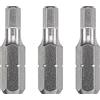 kwb 3 x Bits 25 mm Hex 3.0mm Industrial Steel 121403 (TQ 60 acciaio, ISO 1173, drive C 6.3)