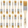 Bates Choice Bates 1-Inch Natural Bristle Paint Brushes - 16 Pack Set for Chip Painting, Wood Stain and General Use