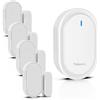 TUGARD Doorbell Wireless Detector for Doors and Windows, 39 Ringtones, 1 Doorbell Alarm with 4 Pair Door Sensors, Home Security Alarm System, Store Security, White