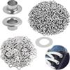 Kahaybeall 1000 Pezzi di Occhielli e 1000 Rondelle, 6 mm Occhiellatrice per Teloni, Pinza per Occhielli Metallici, Kit Occhielli e Rondelle, per Scarpe, Spessore di Installazione Consigliato Entro 2,5 mm
