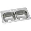 Elkay DSE233223 Dayton Equal Lavello a doppia vasca in acciaio inox satinato, 3 fori