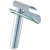 XDSMB Rubinetto Bagno a Cascata in Vetro Rubinetto Alto per Lavabo Bagno Monoforo Miscelatore Lavabo Vetro Design,cromato,alto