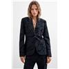 Desigual, Blazer floccato, Donna, Nero, M