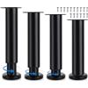 ASelected 4 piedini regolabili per mobili, 18-30 cm, altezza regolabile con base, piedini per mobili, in acciaio al carbonio, per armadio, divano, letto