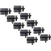 Alberts 863425 - Chiavistello con passante fissato, rivestito in plastica nera, piastra 95 x 79 mm, bullone 15,5 mm, lunghezza totale 135 mm, set da 10 pezzi