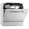 Klarstein Amazonia 8 - Mini Lavastoviglie, Classe A+, 1620 Watt, Posizionamento Libero, 6 Programmi, 2 Ripiani per Posate Estraibili, Aquastop, Tubo di Scarico Preinstallato, Argento