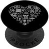 3D Printing Minimal Line Designs Cuore di stampa 3D - I Love Stampanti 3D PopSockets PopGrip Adesivo