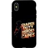 Dad Fathers Family Best Dad Funny Dad Fa Custodia per iPhone X/XS DIAPER DUTY BECAUSE HEROES DON'T ALWAYS CAPES