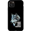 Alpha Wolf Meme Custodia per iPhone 11 Pro Max Micropene Divertente Uomini Inappropriati Rude Wolf Peinlich