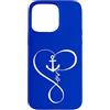 Anchor Heart Infinity Nautical Love Ocea Custodia per iPhone 15 Pro Max Anchor Heart Infinity Love Nautical Anchor Lover Donna Uomo
