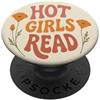 Book Babe | Feminine Reading Book Lover California Poppy Hot Girls Leggi Floreale PopSockets PopGrip Adesivo