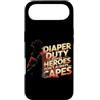 Dad Fathers Family Best Dad Funny Dad Fa Custodia per iPhone Air DIAPER DUTY BECAUSE HEROES DON'T ALWAYS CAPES