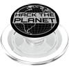 Geeksta Merce Hacker Hack the Planet - Testo grigia per hacker e programmatori PopSockets PopGrip per MagSafe